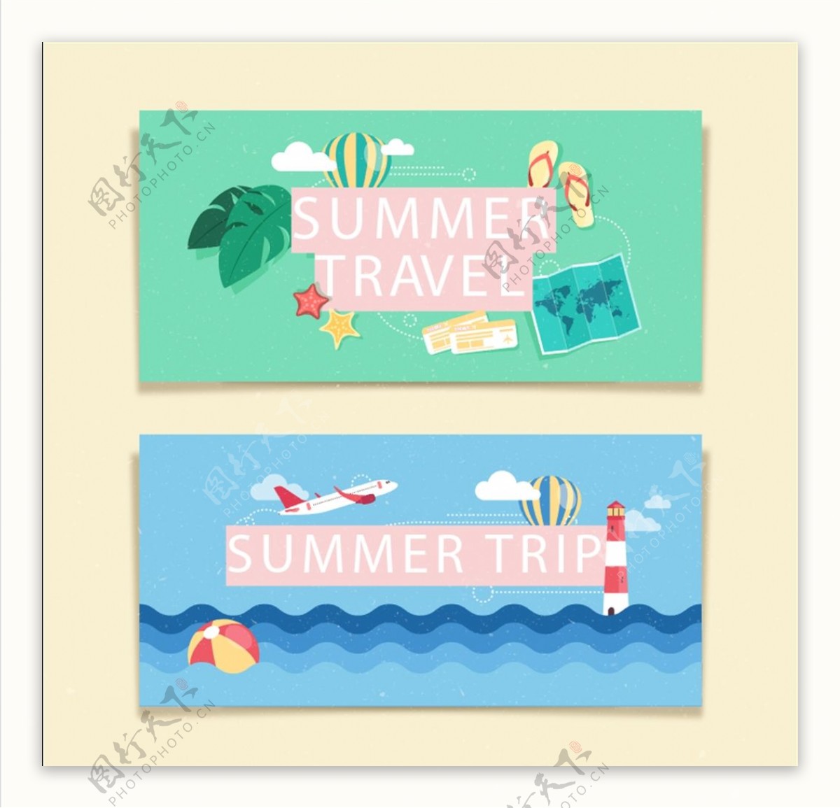 2款夏季旅游banner设计
