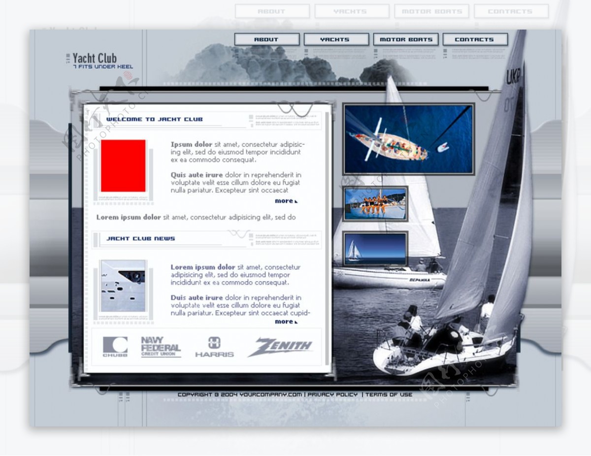 帆船赛国外运动网页设计