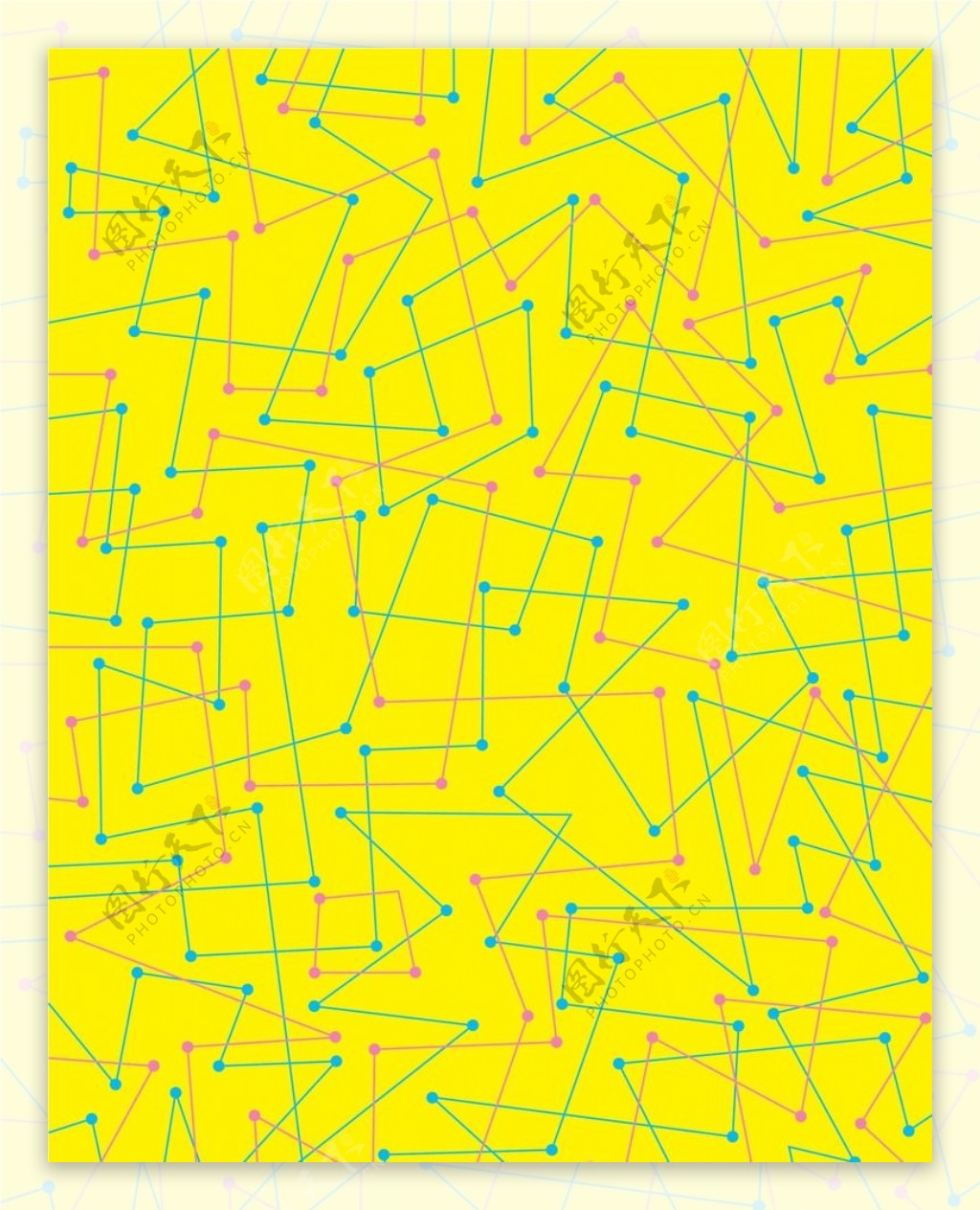 黄色矢量循环错乱线条背景底纹
