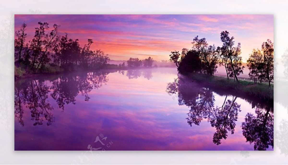 紫色湖
