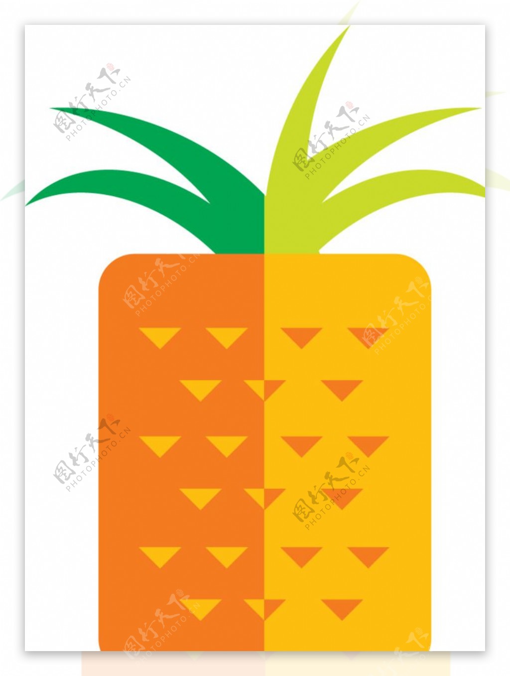 菠萝凤梨水果卡通矢量素材