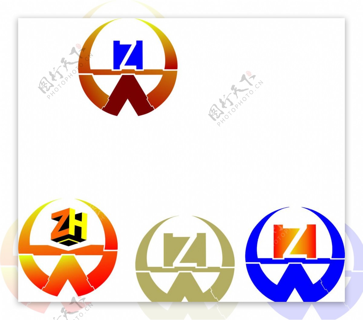 SWZH四字字母logo设计