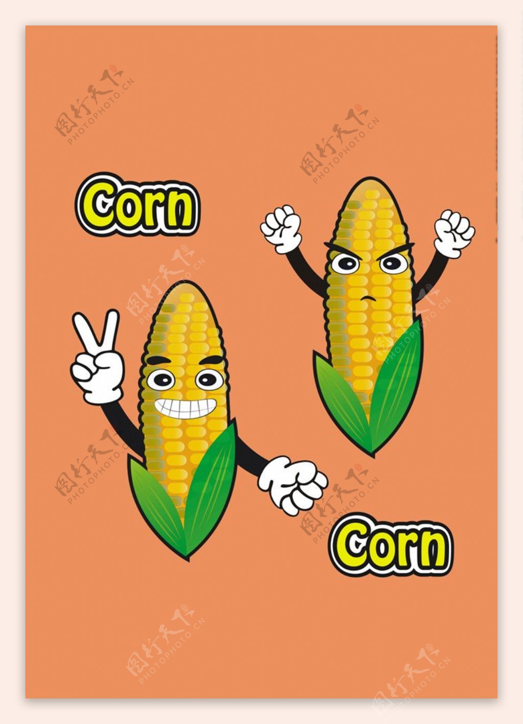 玉米素材下载可爱卡通玉米矢量图