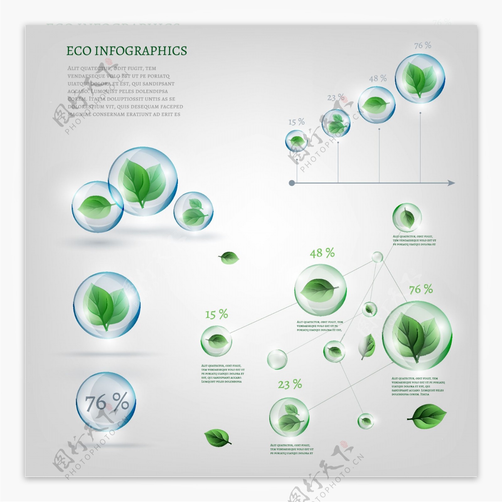 创意绿色环保图表设计矢量素材