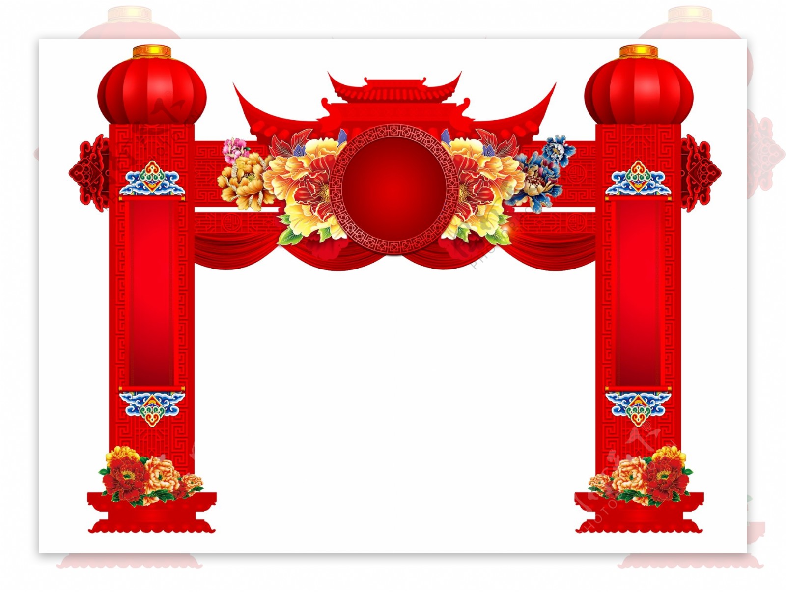 中国风传统龙门架拱门