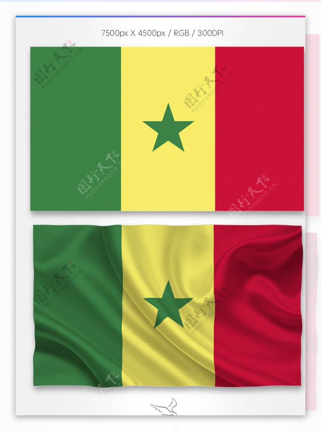 塞内加尔国旗分层psd