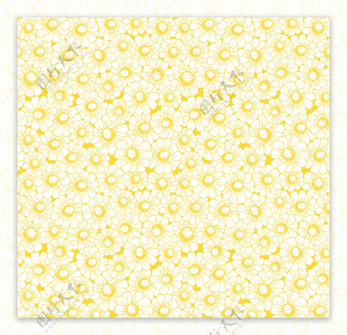 黄色雏菊碎花背景矢量素材