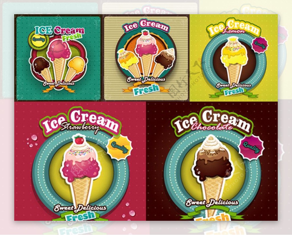 美味冰淇淋标签