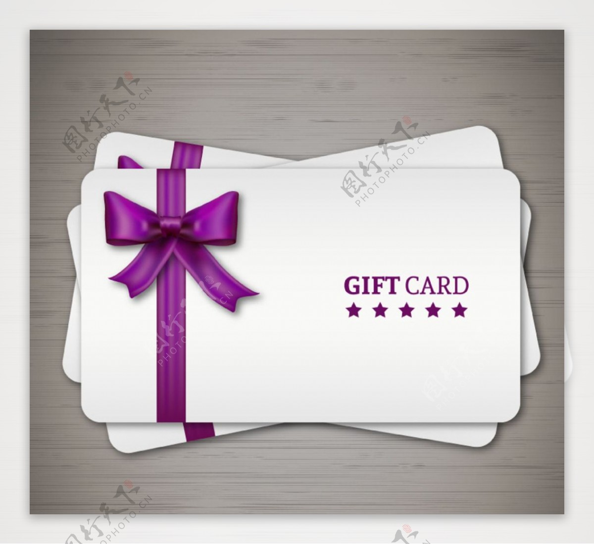 紫色蝴蝶结装饰礼品卡