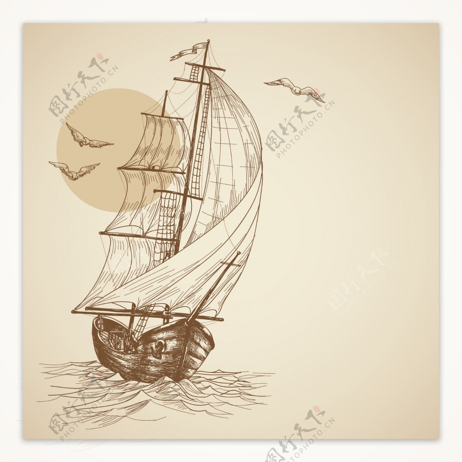 欧洲古老帆船
