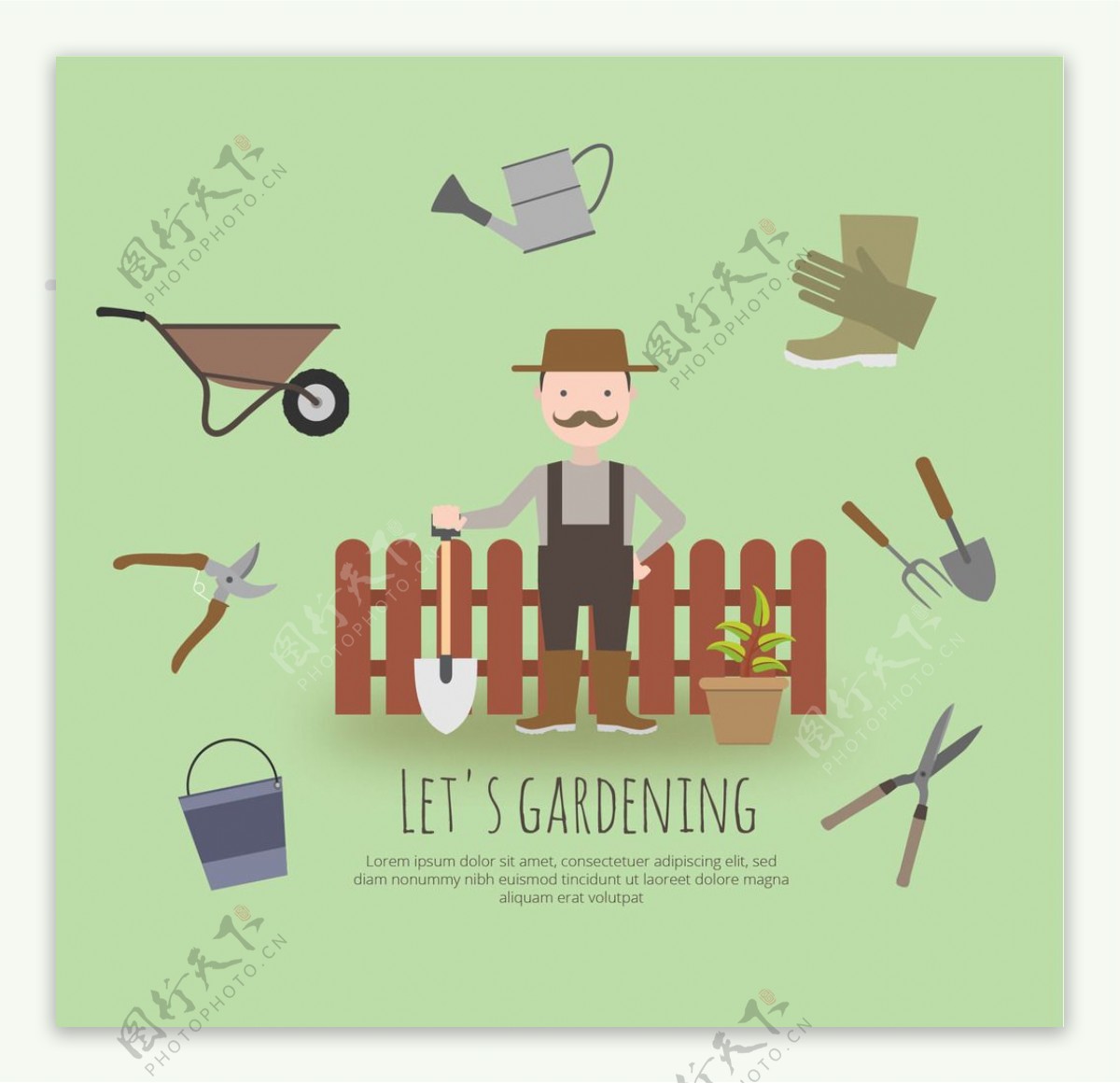 园丁与园林工具