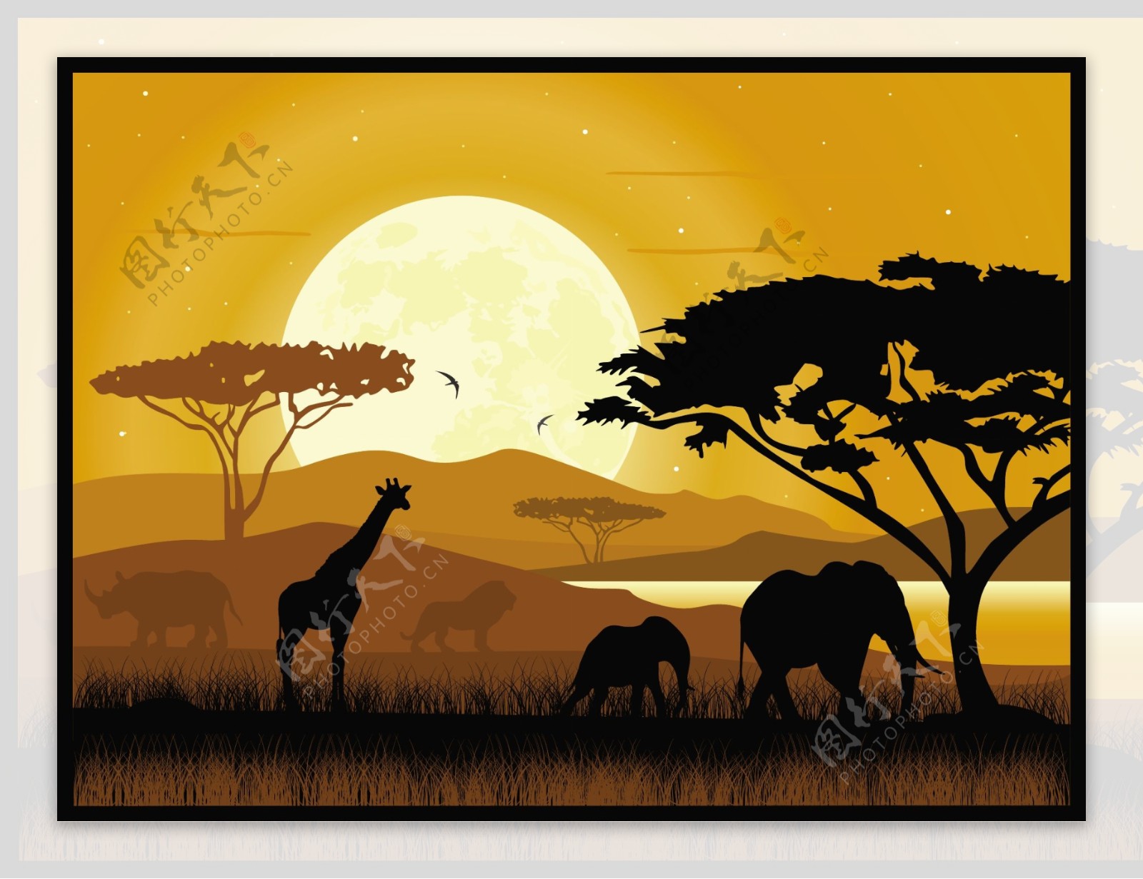 非洲大草原图片素材-编号13805637-图行天下