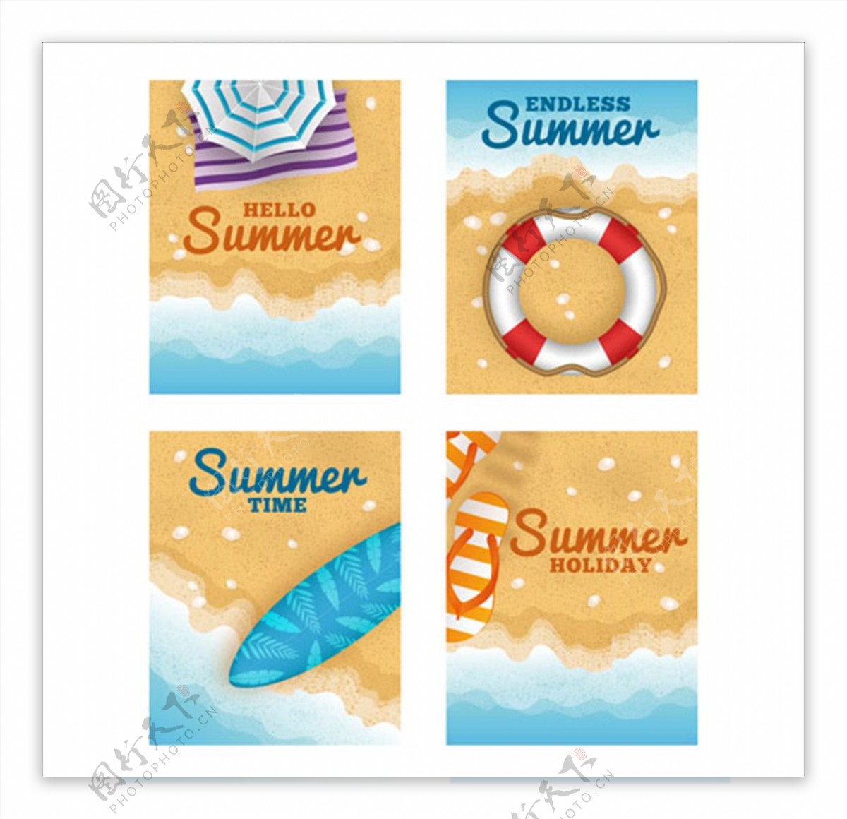 四张夏季海报设计