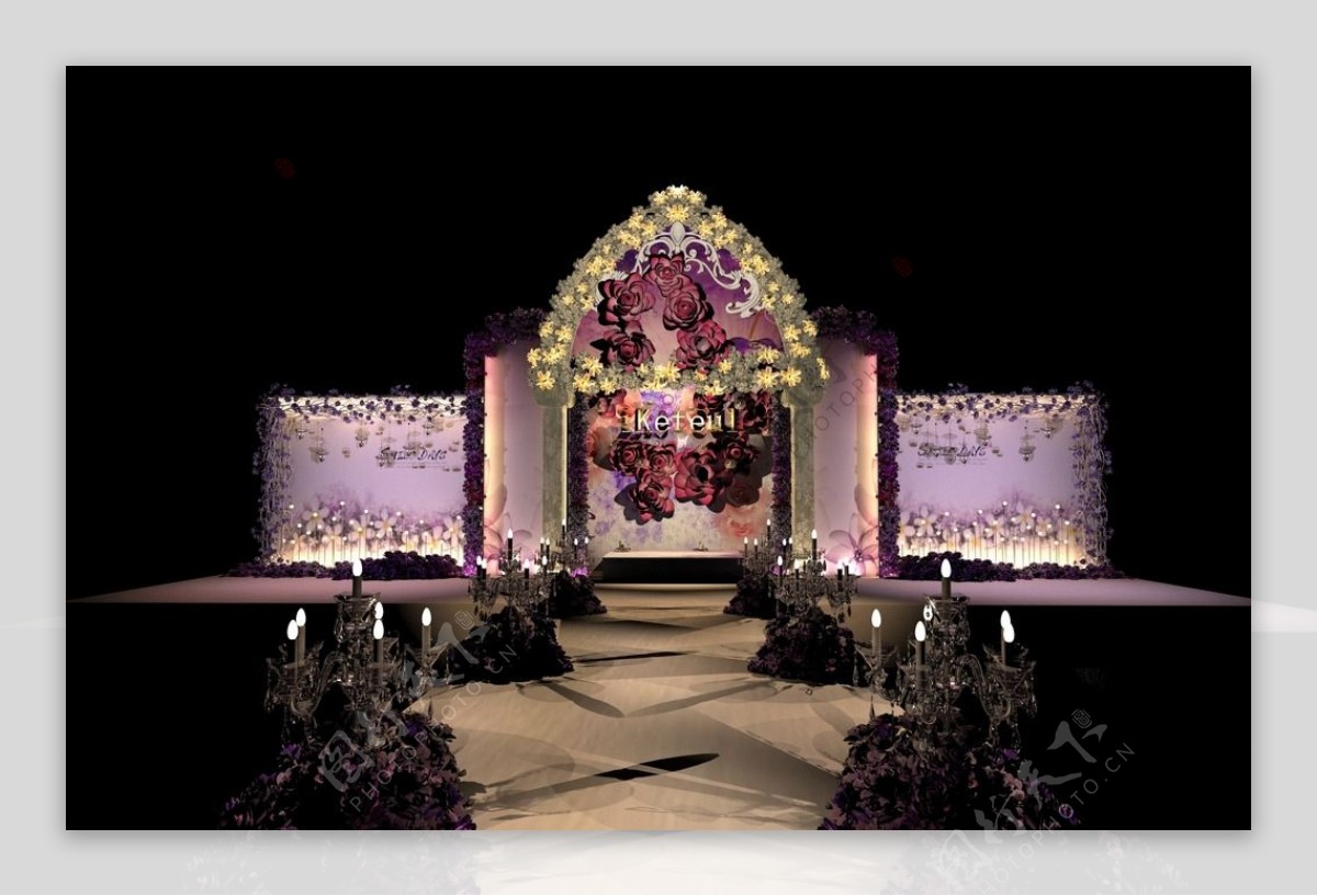 婚礼主舞台3D设计稿