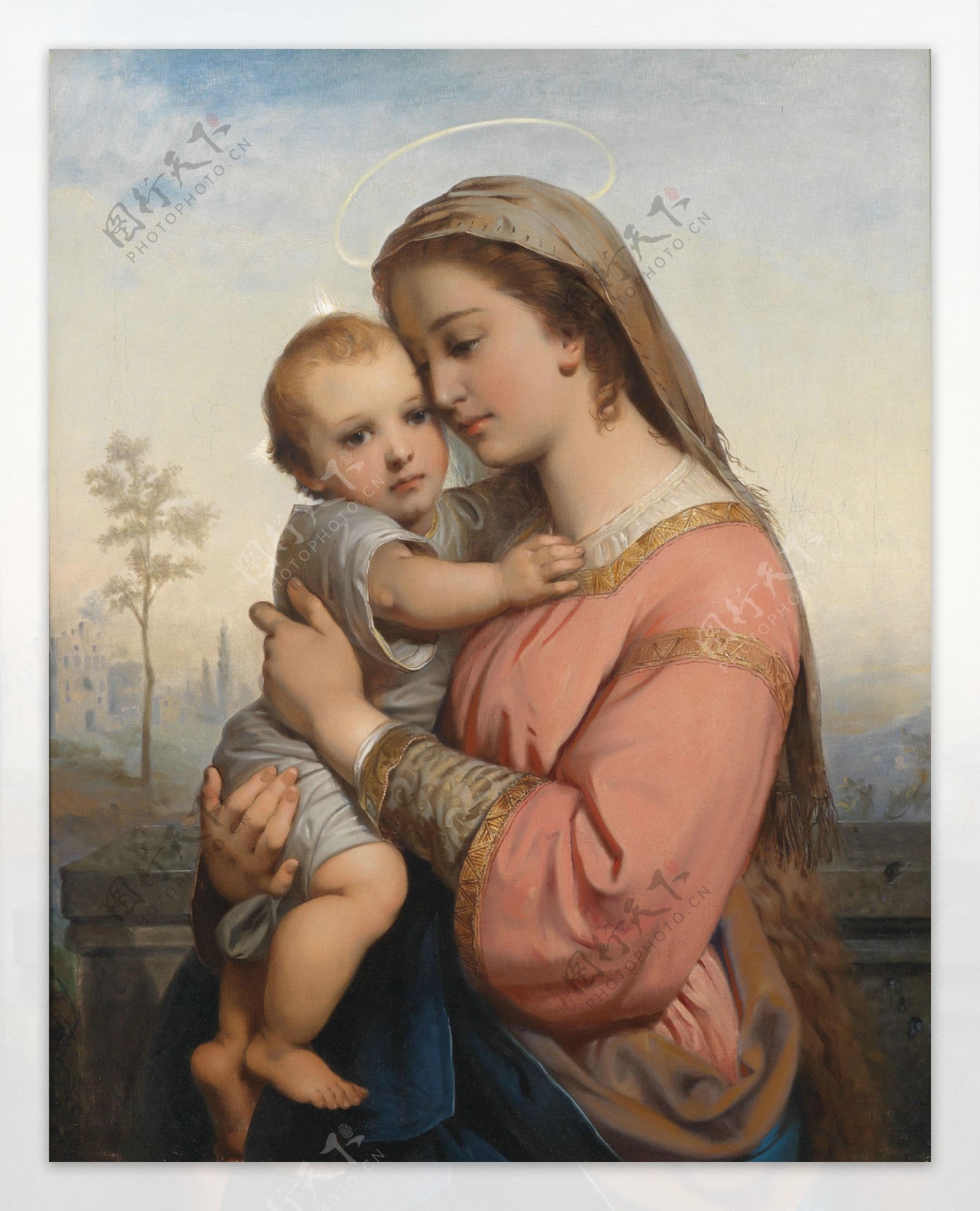 玛利亚抱着婴儿耶稣 – 基督教海报