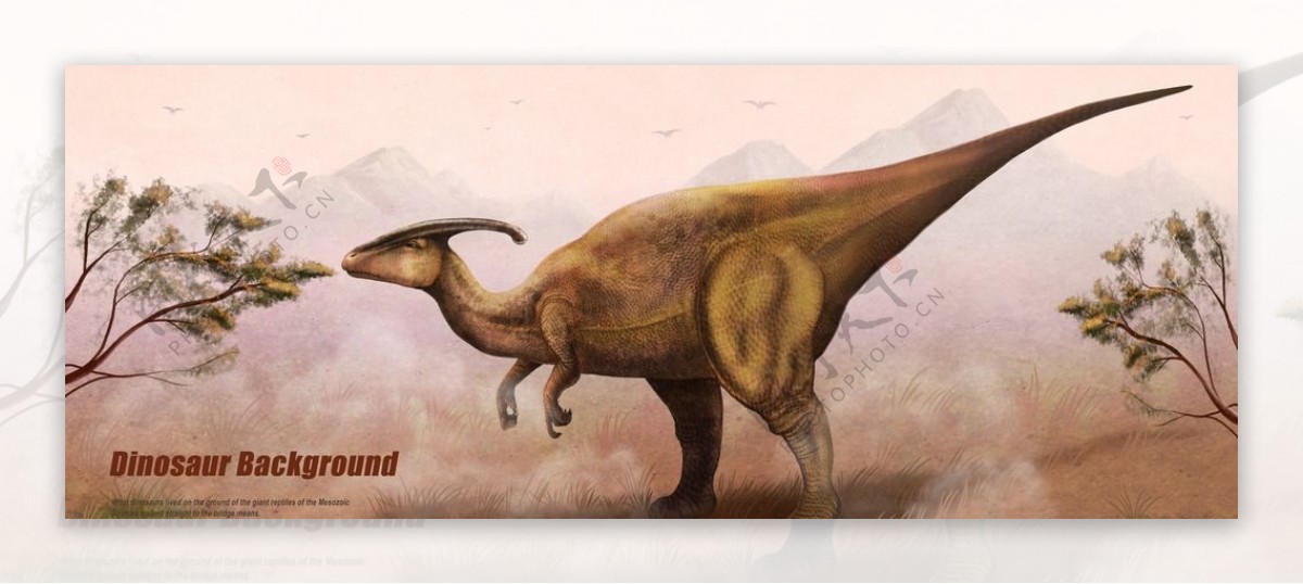 复古恐龙宣传设计海报