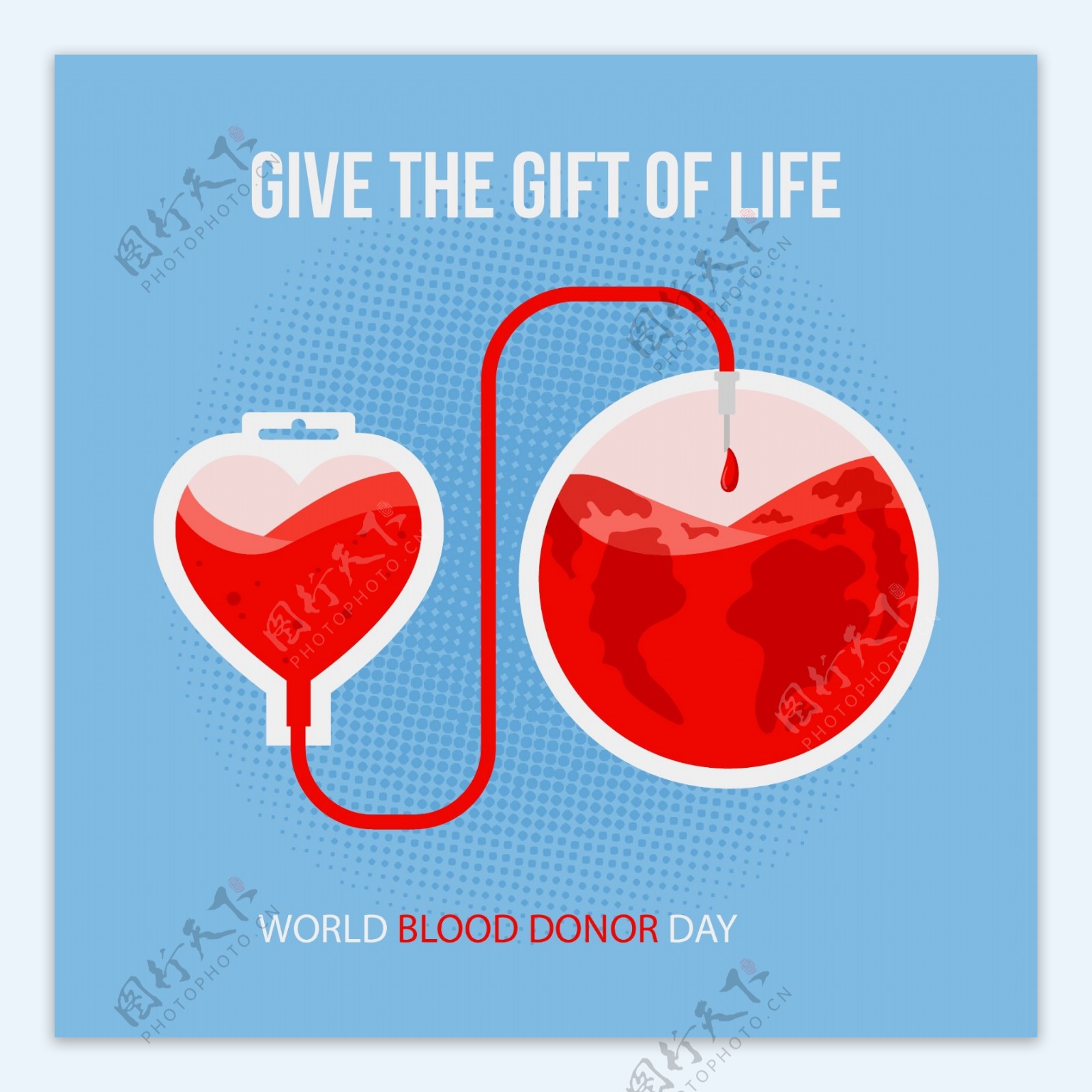 卡通世界献血日元素海报