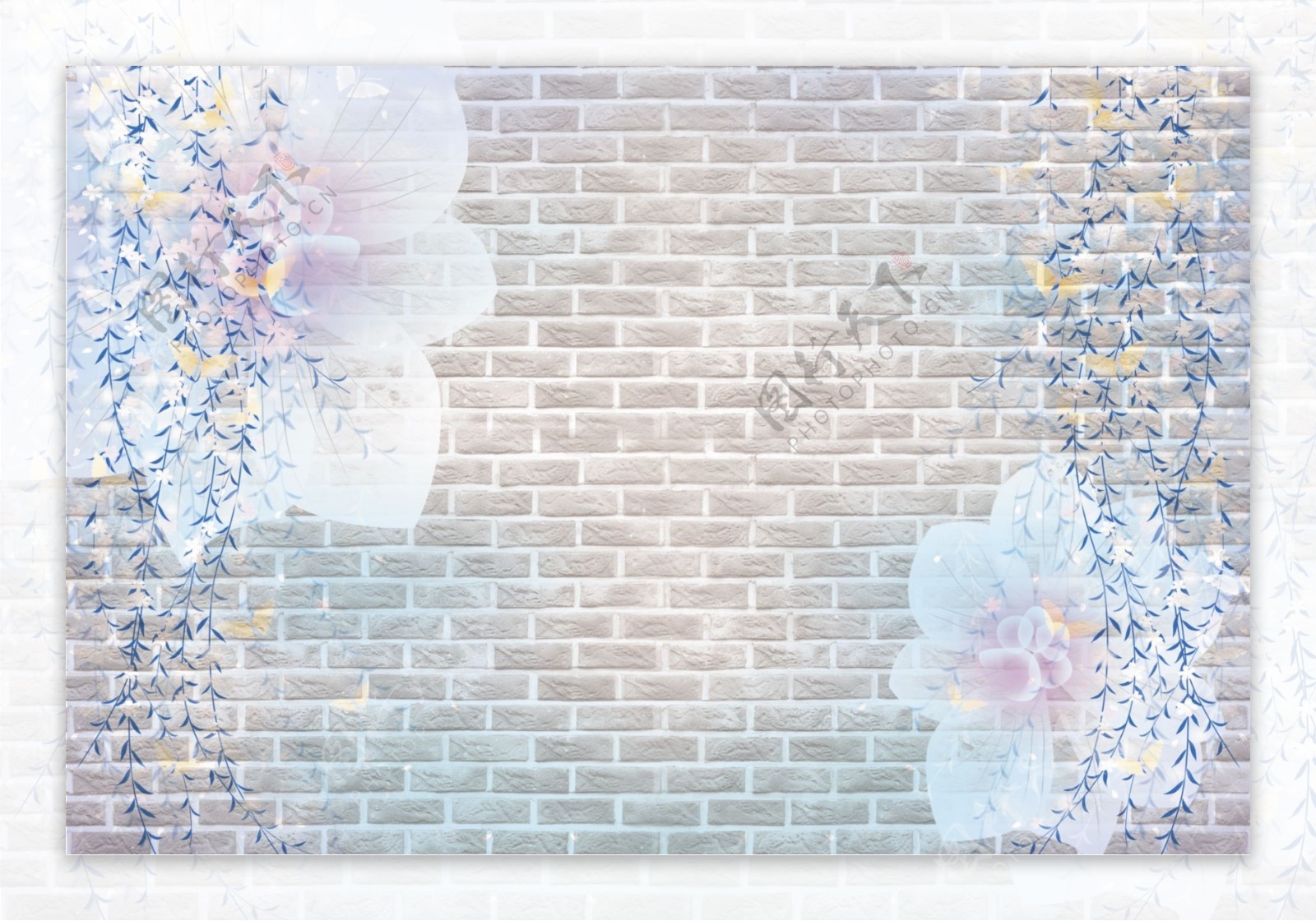 复古花朵背景墙