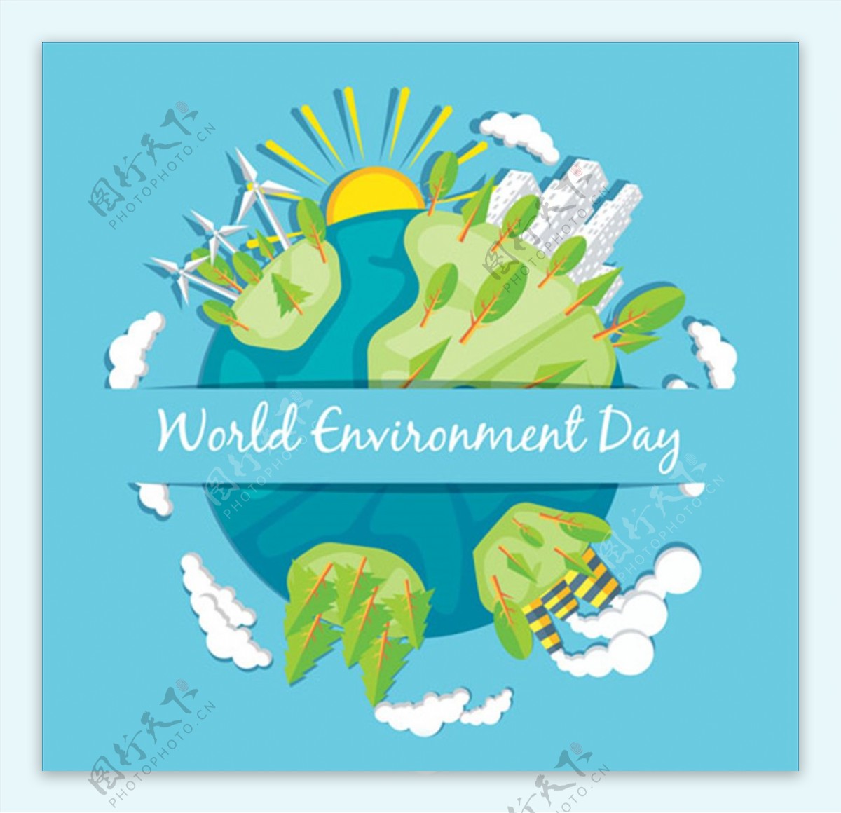平面世界环境保护日海报