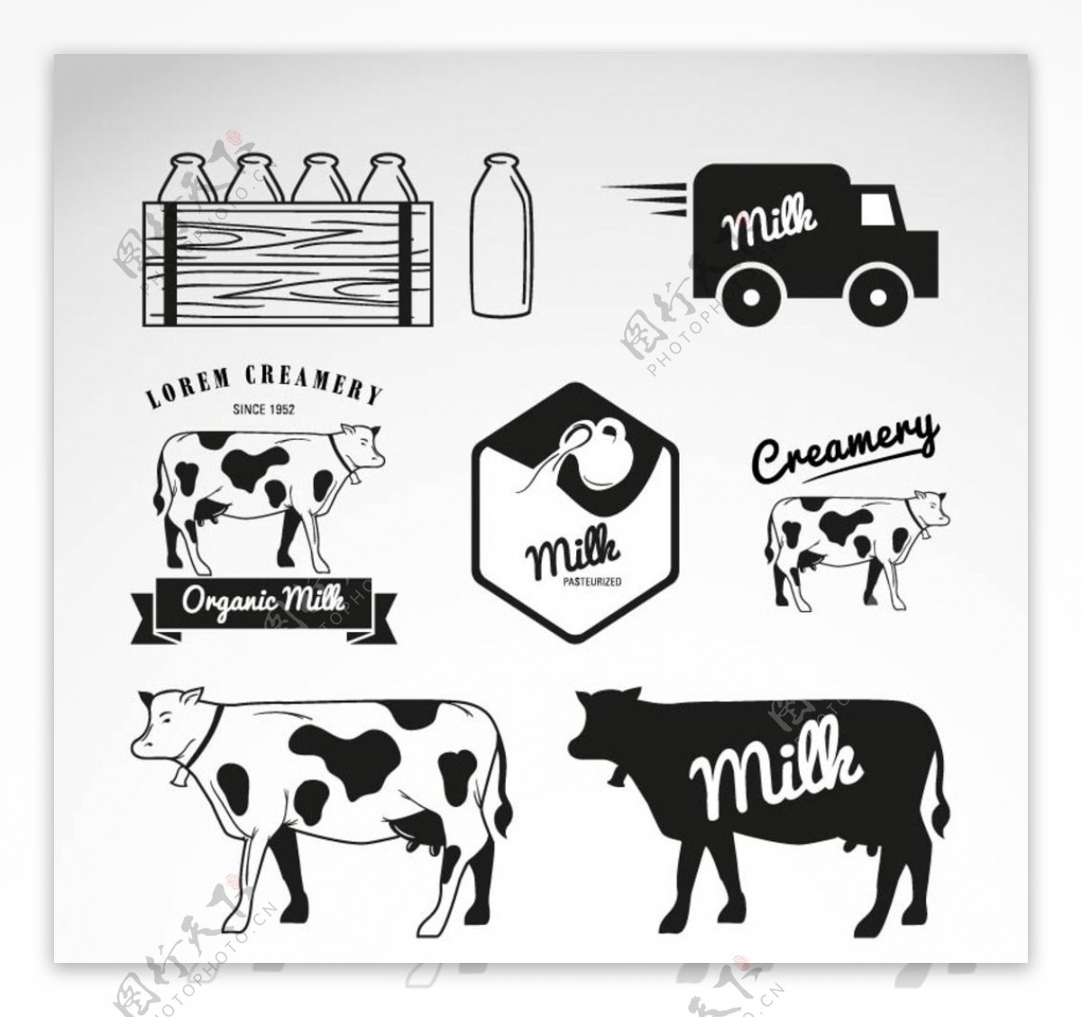 牛奶奶牛矢量图