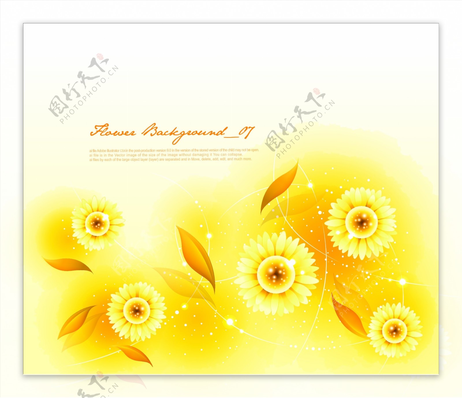 精美梦幻黄色花朵