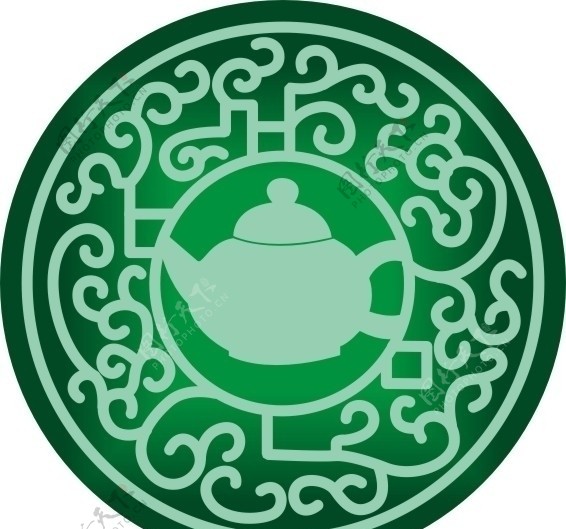 茶壶标徽矢量图案