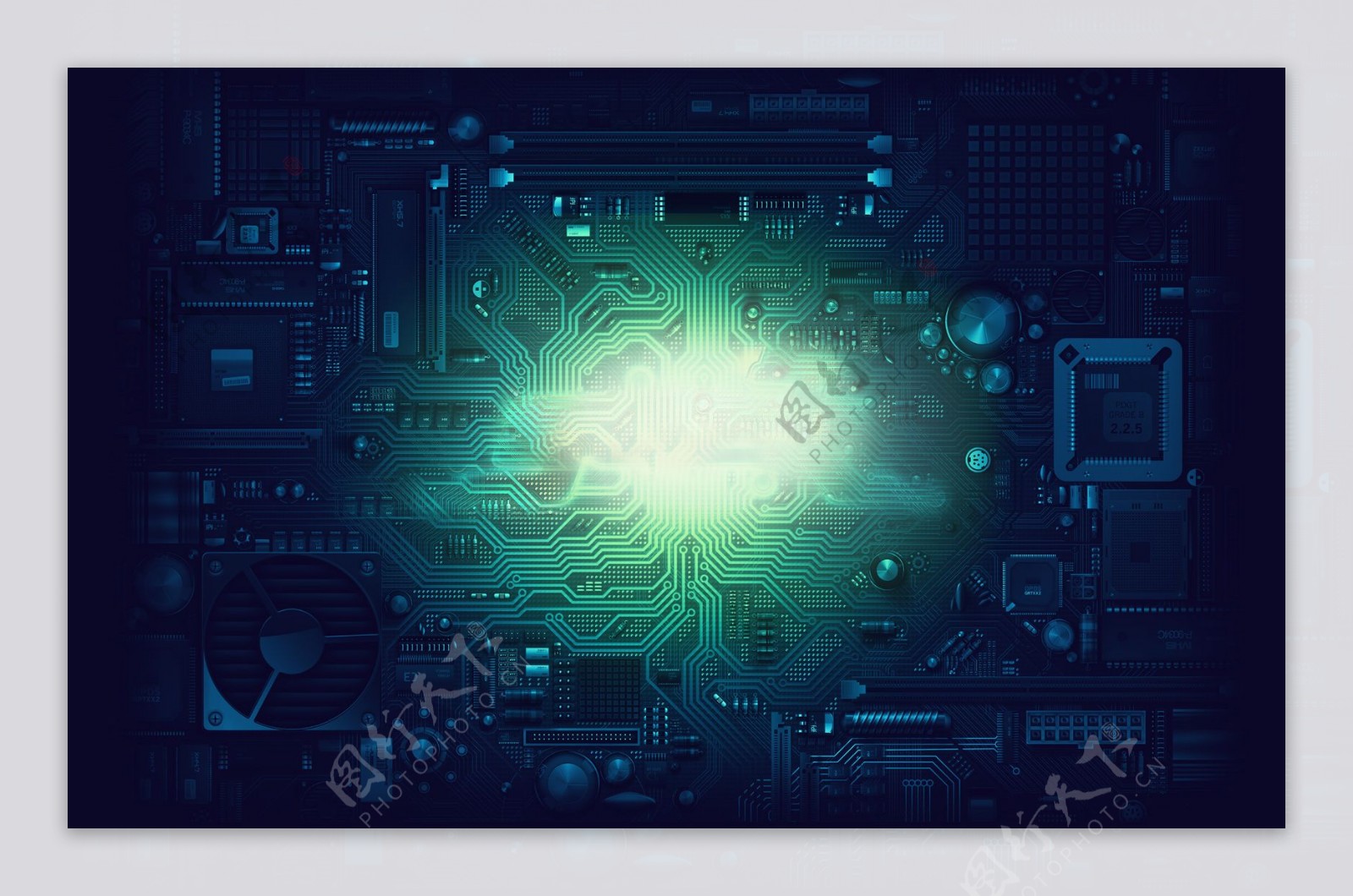 科技背景电脑海报