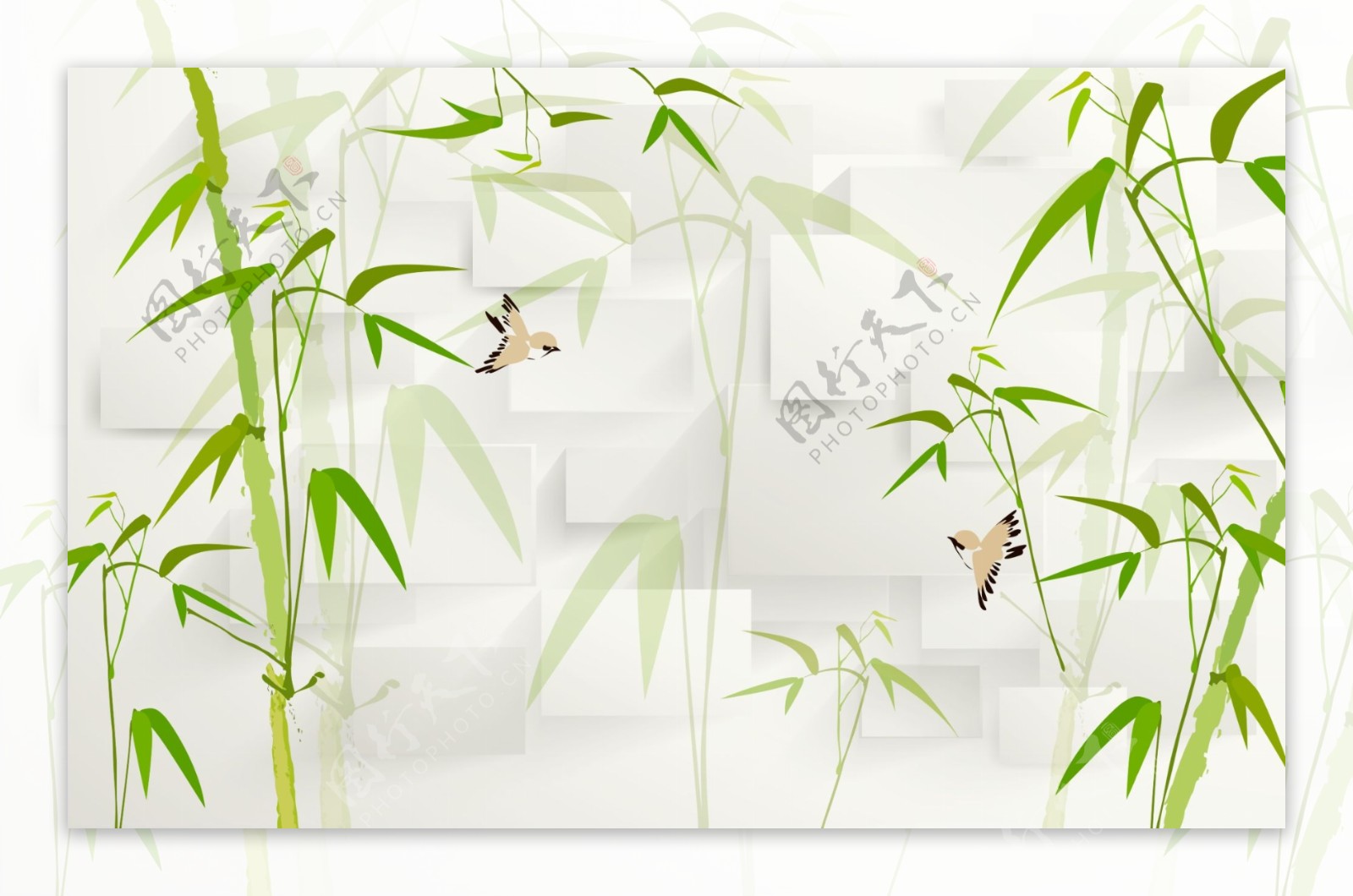 3D背景墙竹子