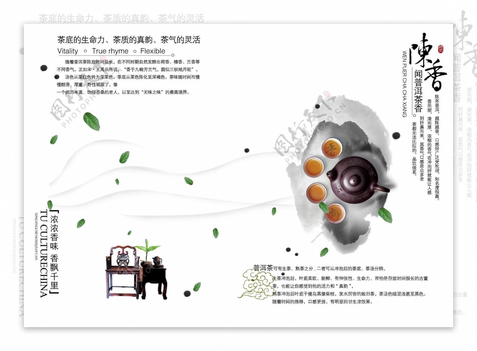 陈香普洱茶宣传海报单页