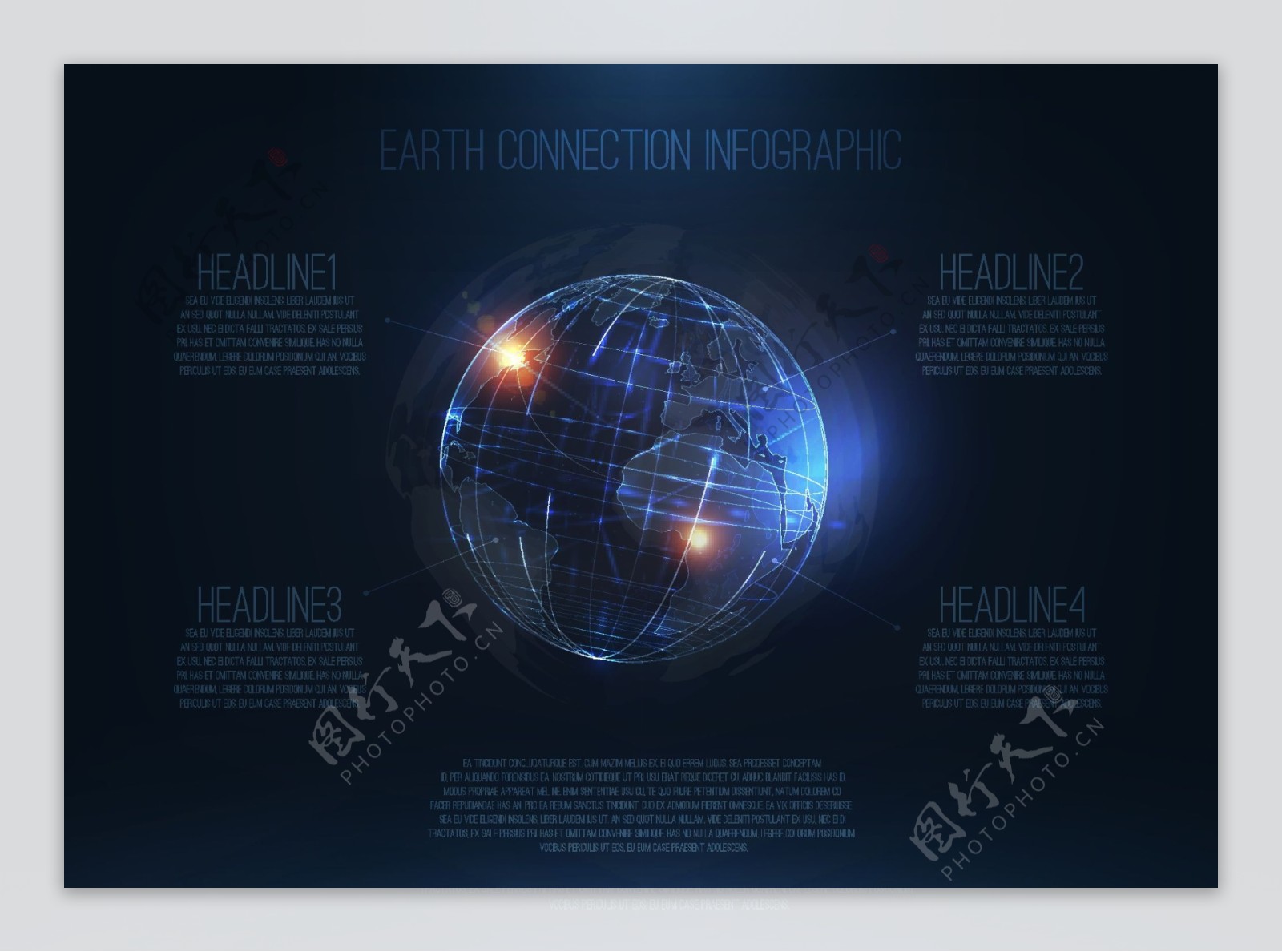 蓝色地球科技渲染背景矢量EPS素材