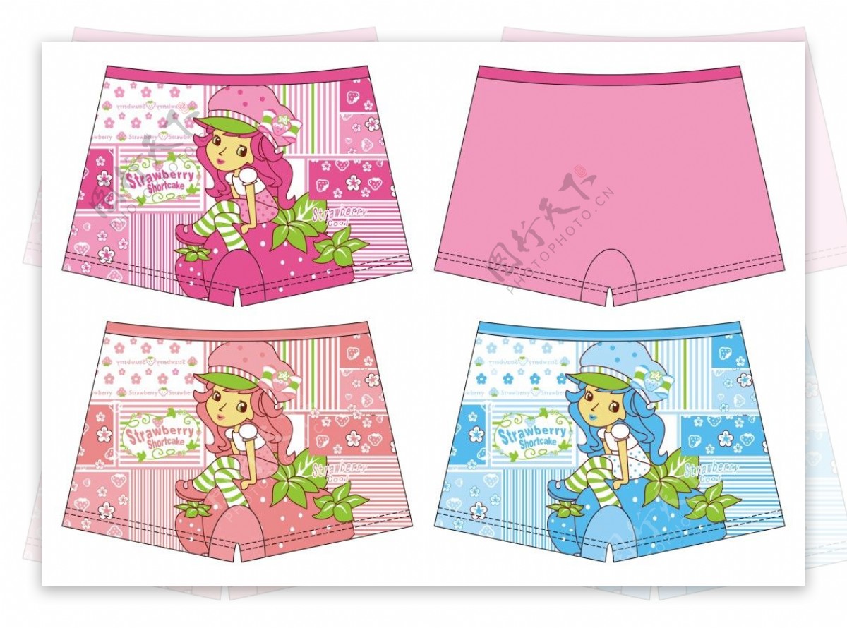 草莓女孩童裤设计