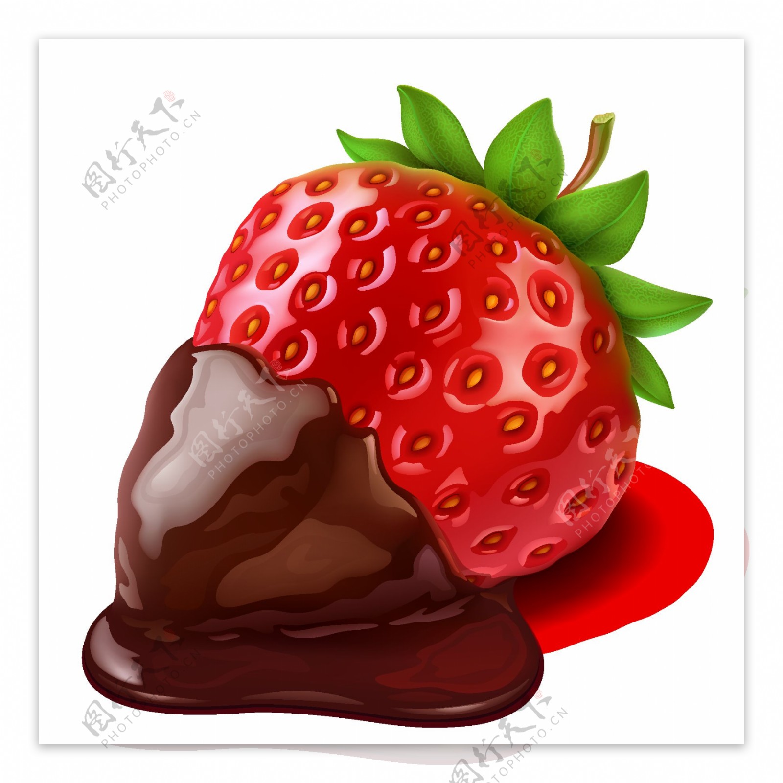 手绘草莓巧克力元素