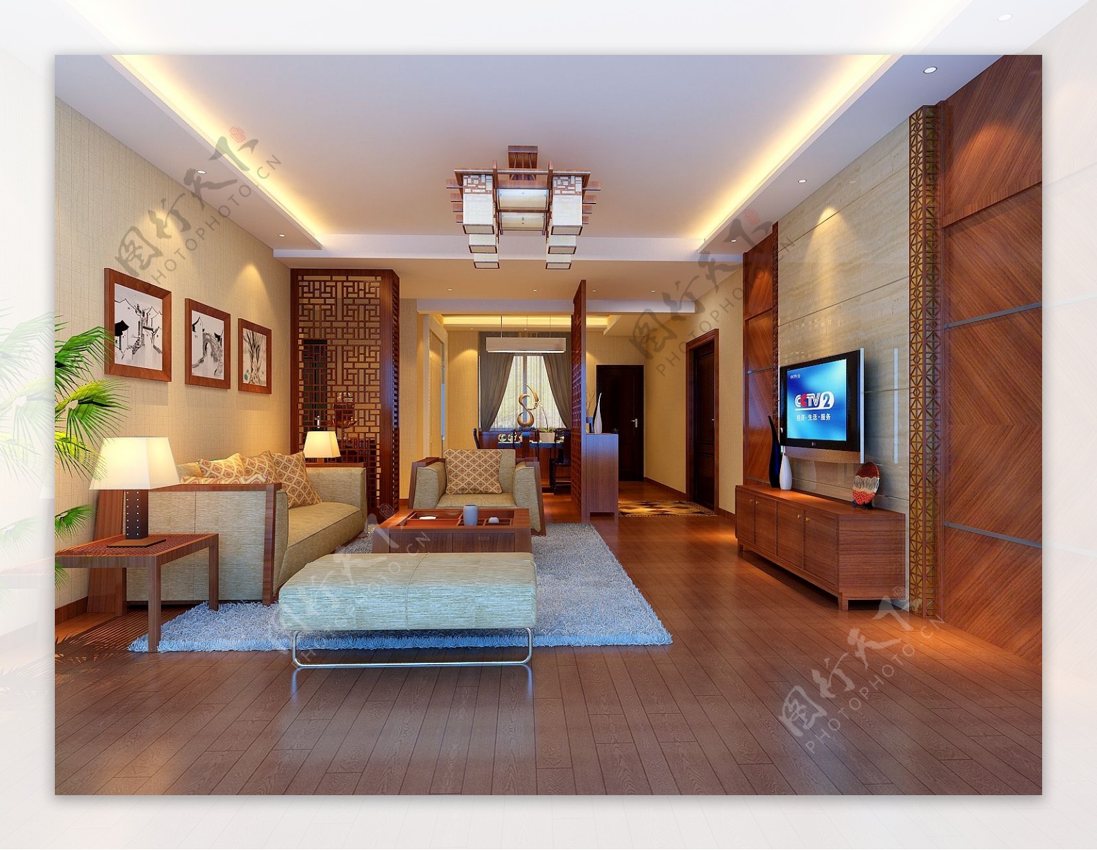 家居客厅模型免费下载灯具模型电视机