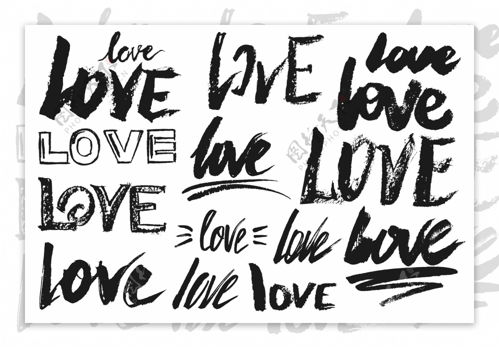 love情人节爱情主题海报装饰矢量素材