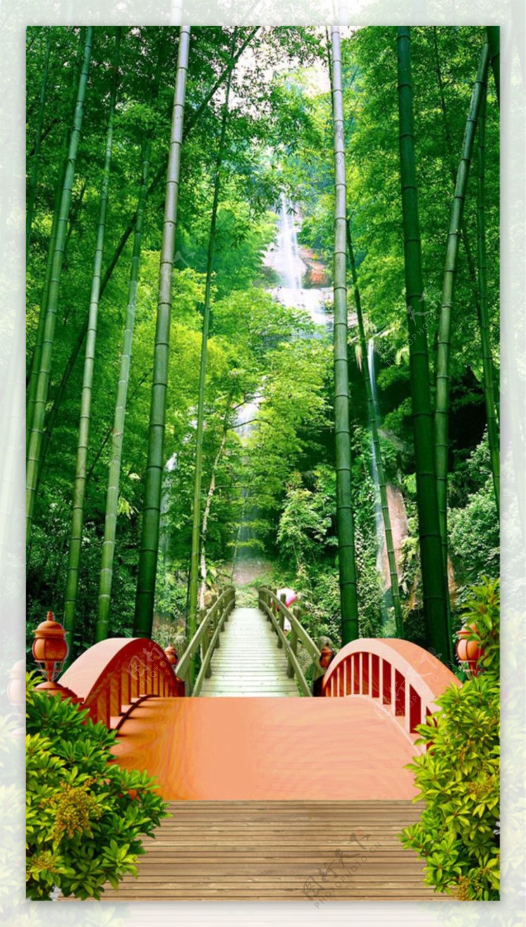 竹林小桥风景图片