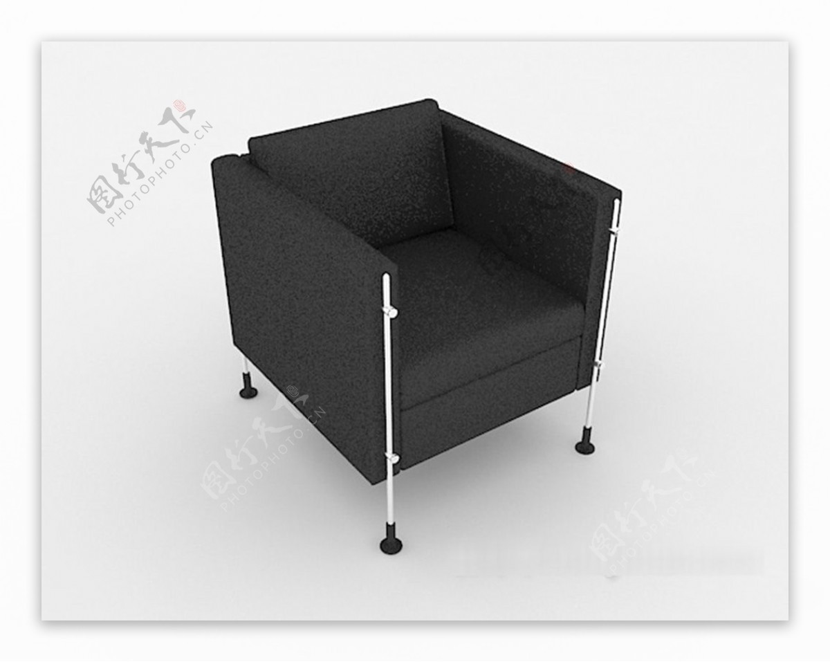 简约黑色沙发3d模型下载