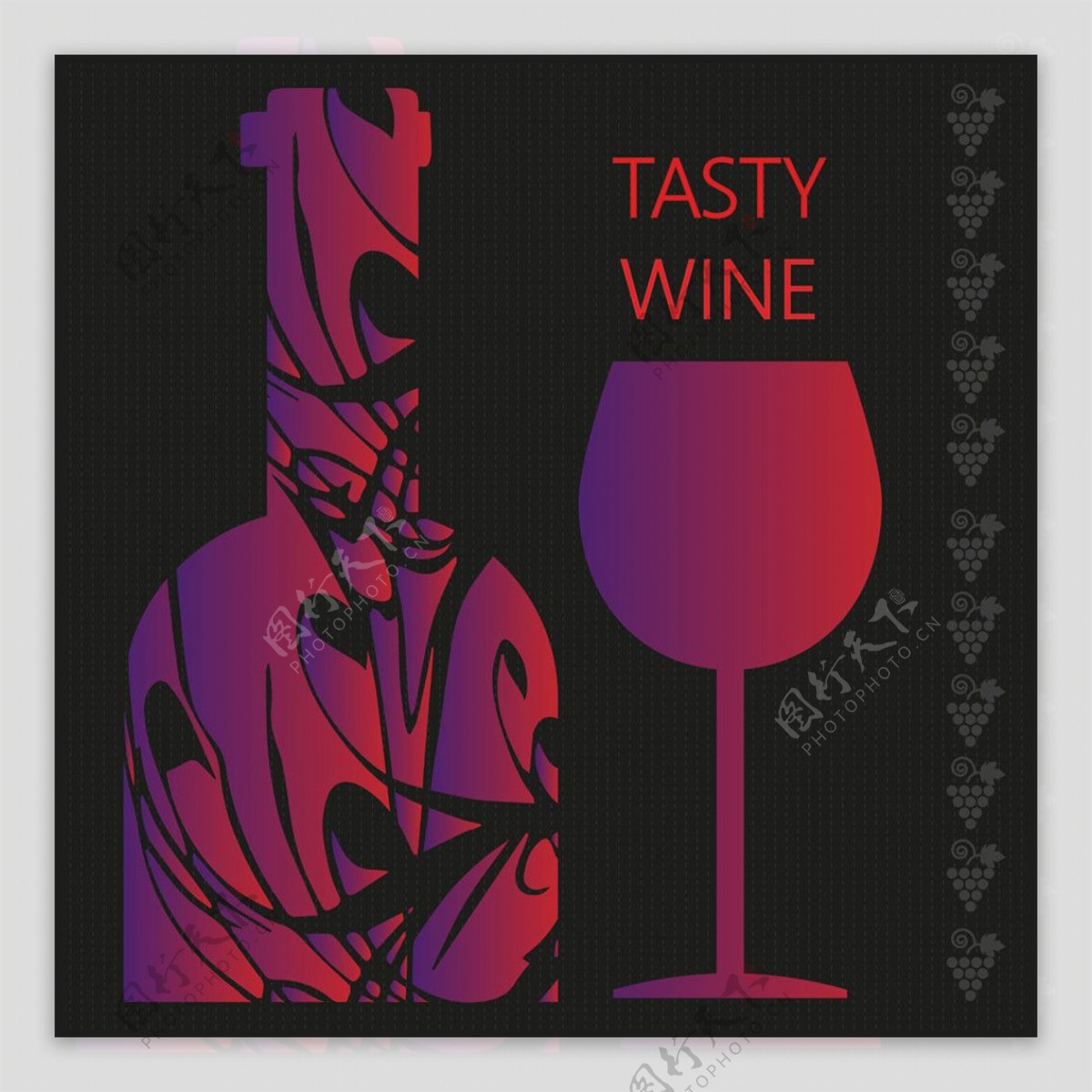 创意葡萄酒菜单图片