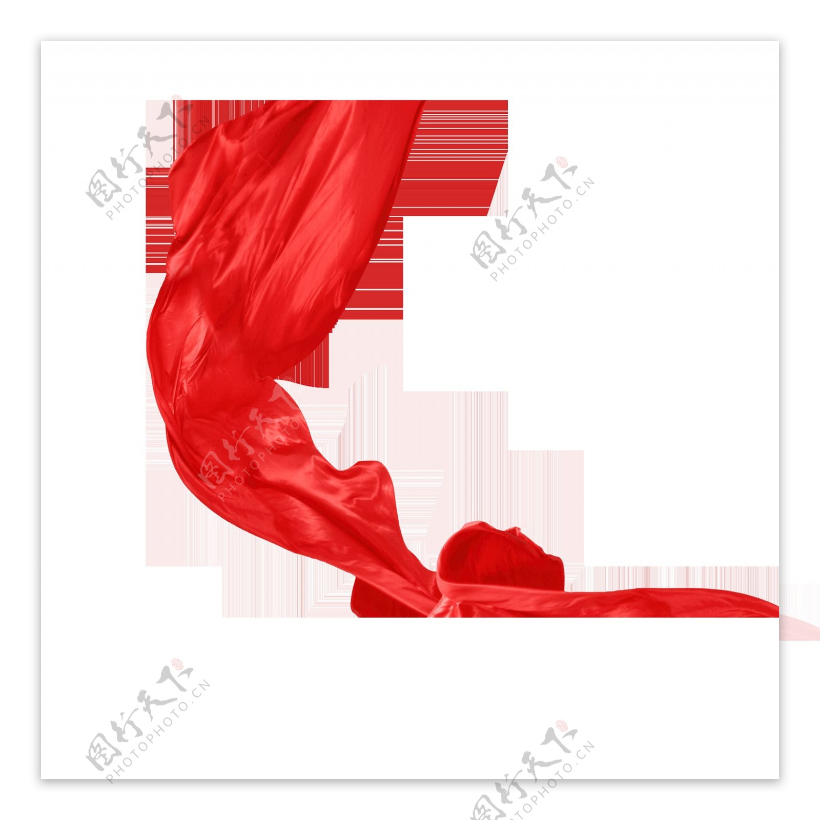 红色绸带png透明元素