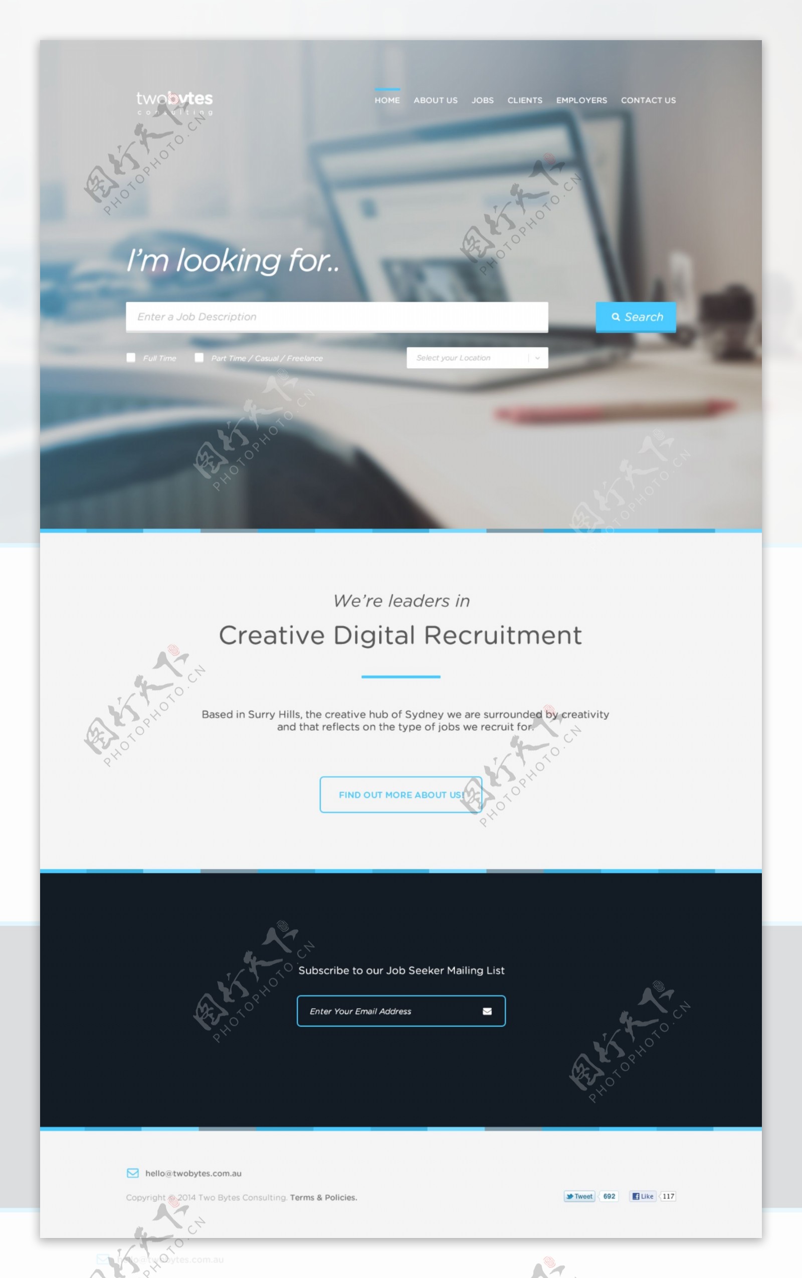 清新商务企业网站UI设计模版