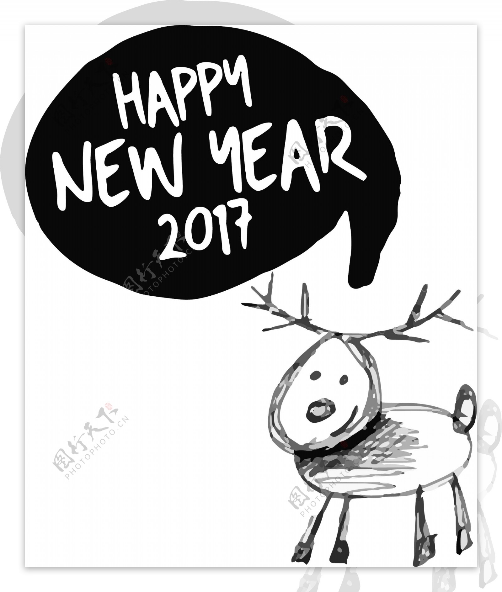 新年快乐卡通矢量图标素材