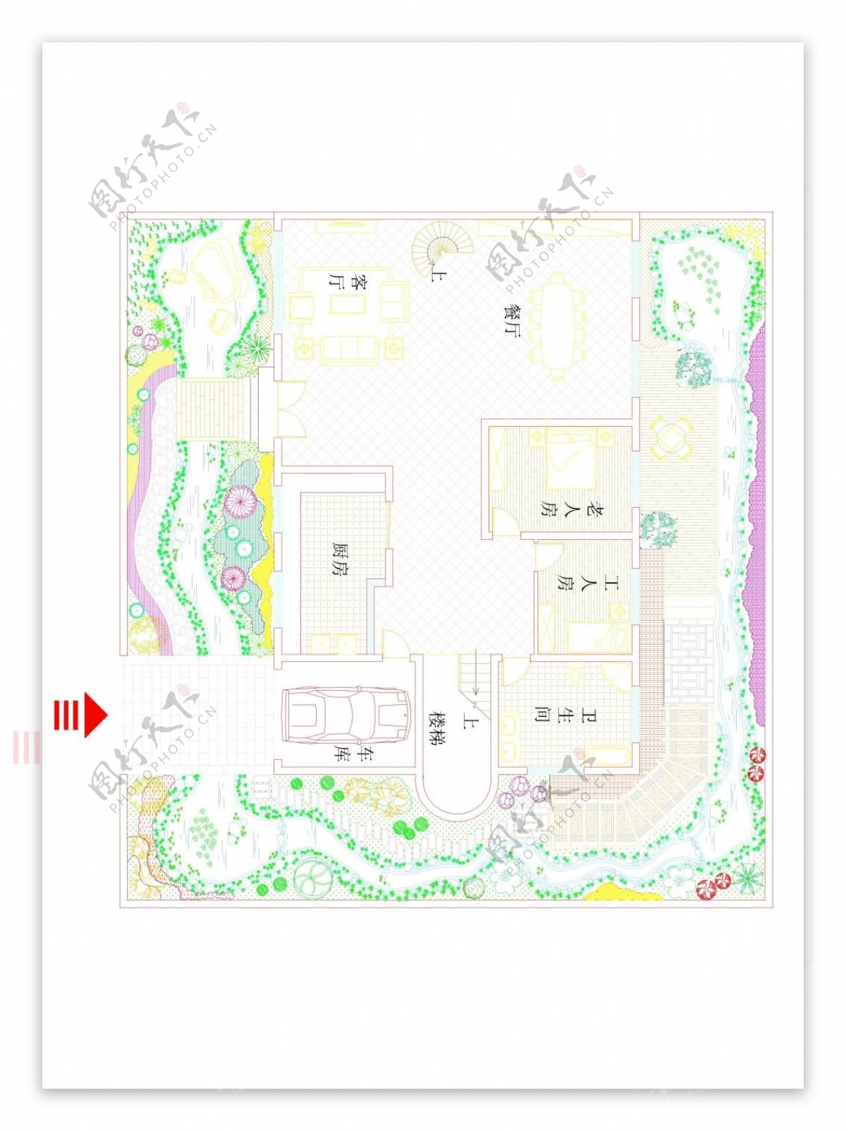 别墅花园景观设计CAD
