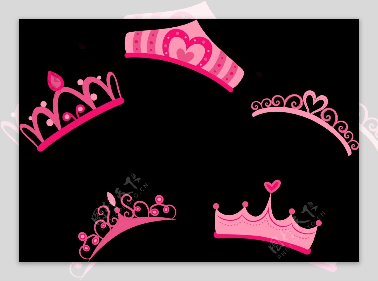 粉红色皇冠图标免抠png透明图层素材
