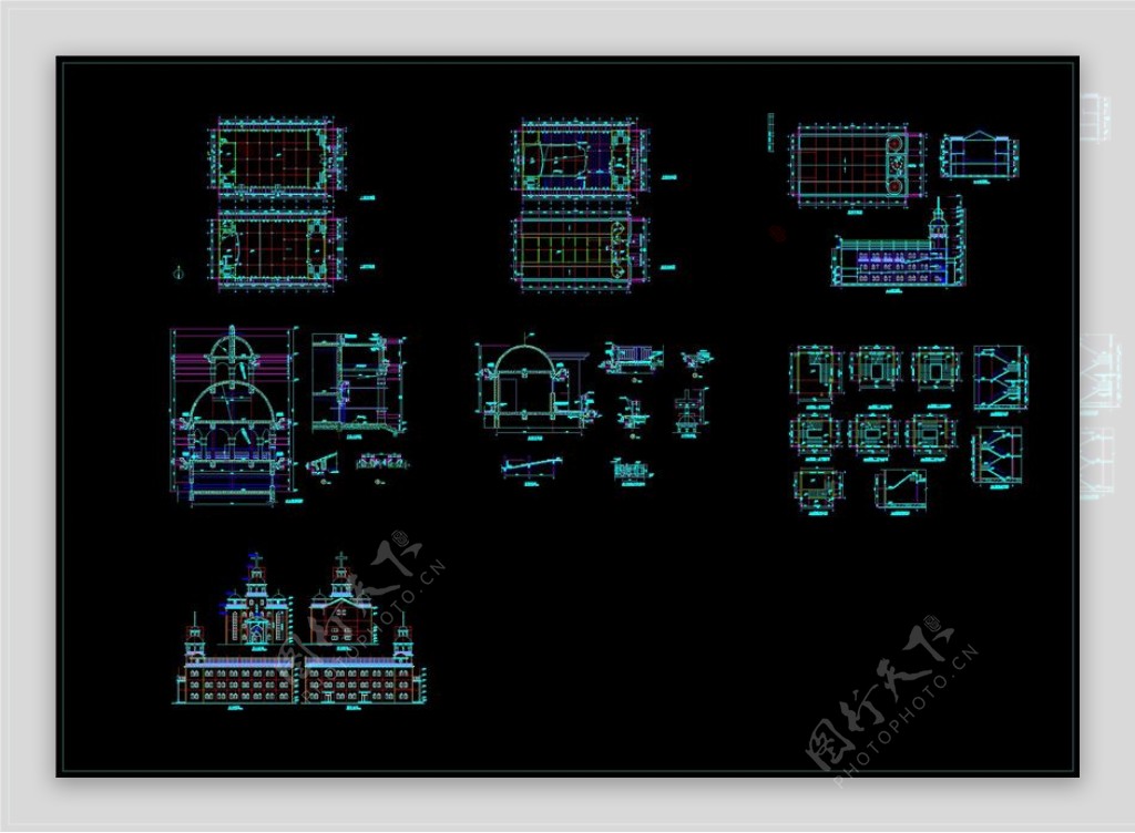 某三层教堂建施CAD图纸