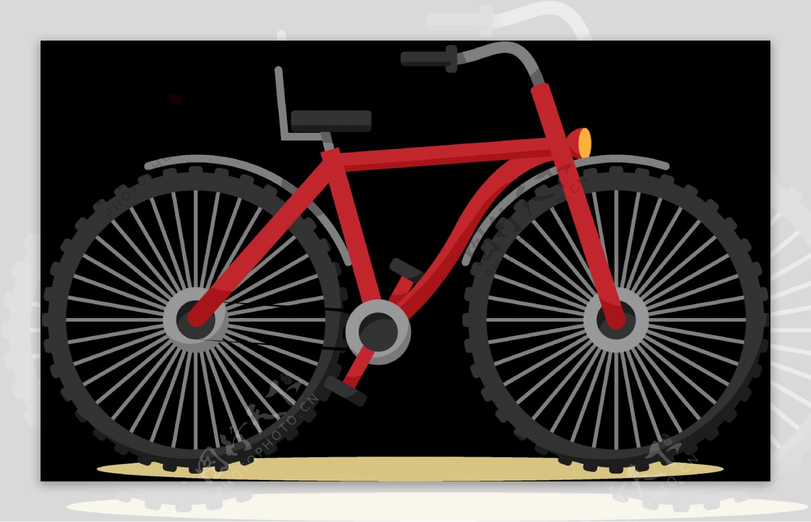 红色运动自行车插画免抠png透明图层素材