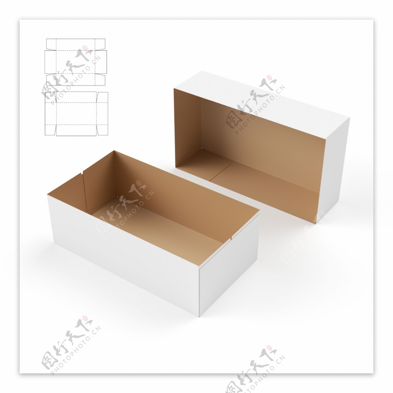 长方形纸盒和钢刀线图片