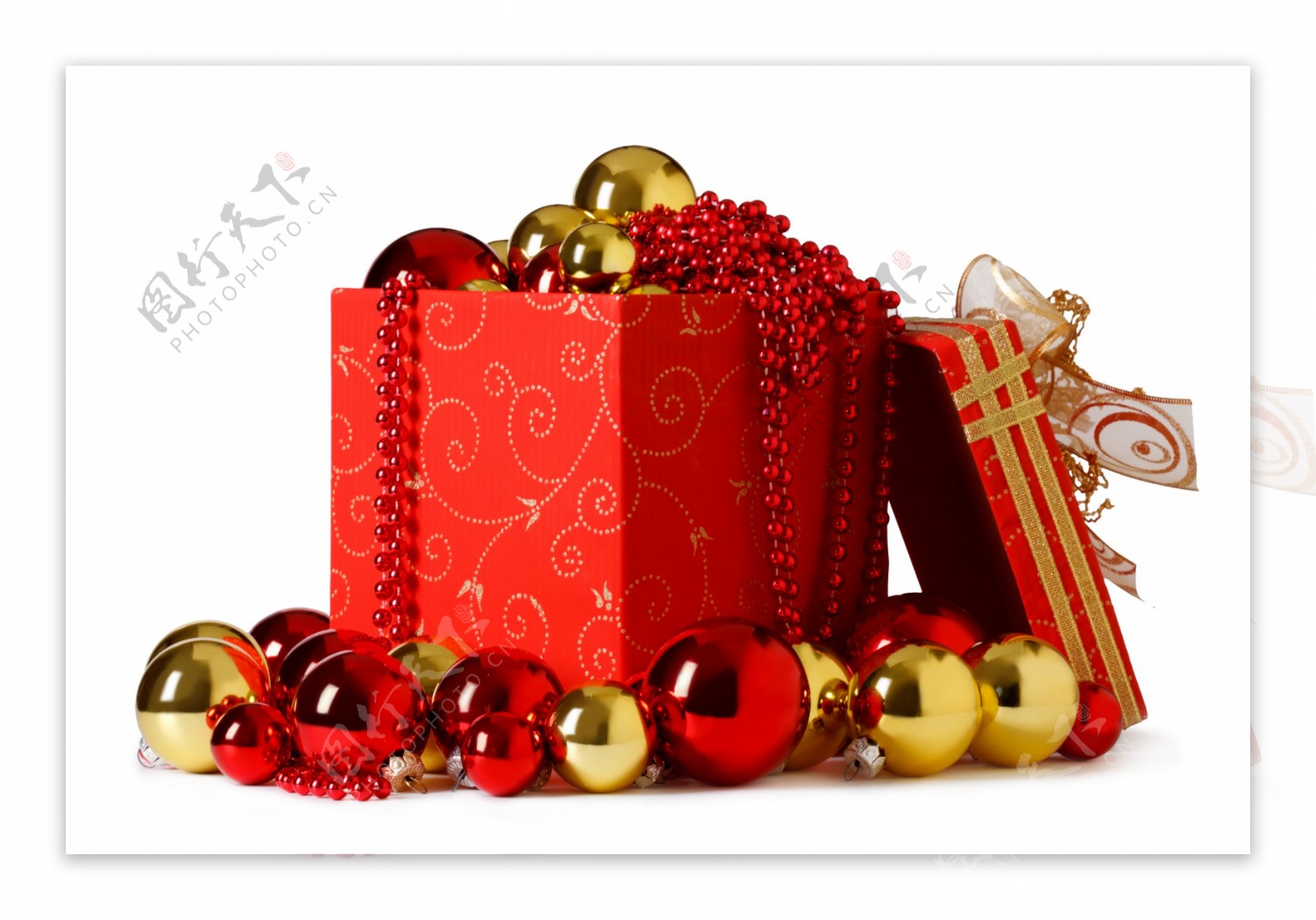 圣诞彩球和礼盒图片