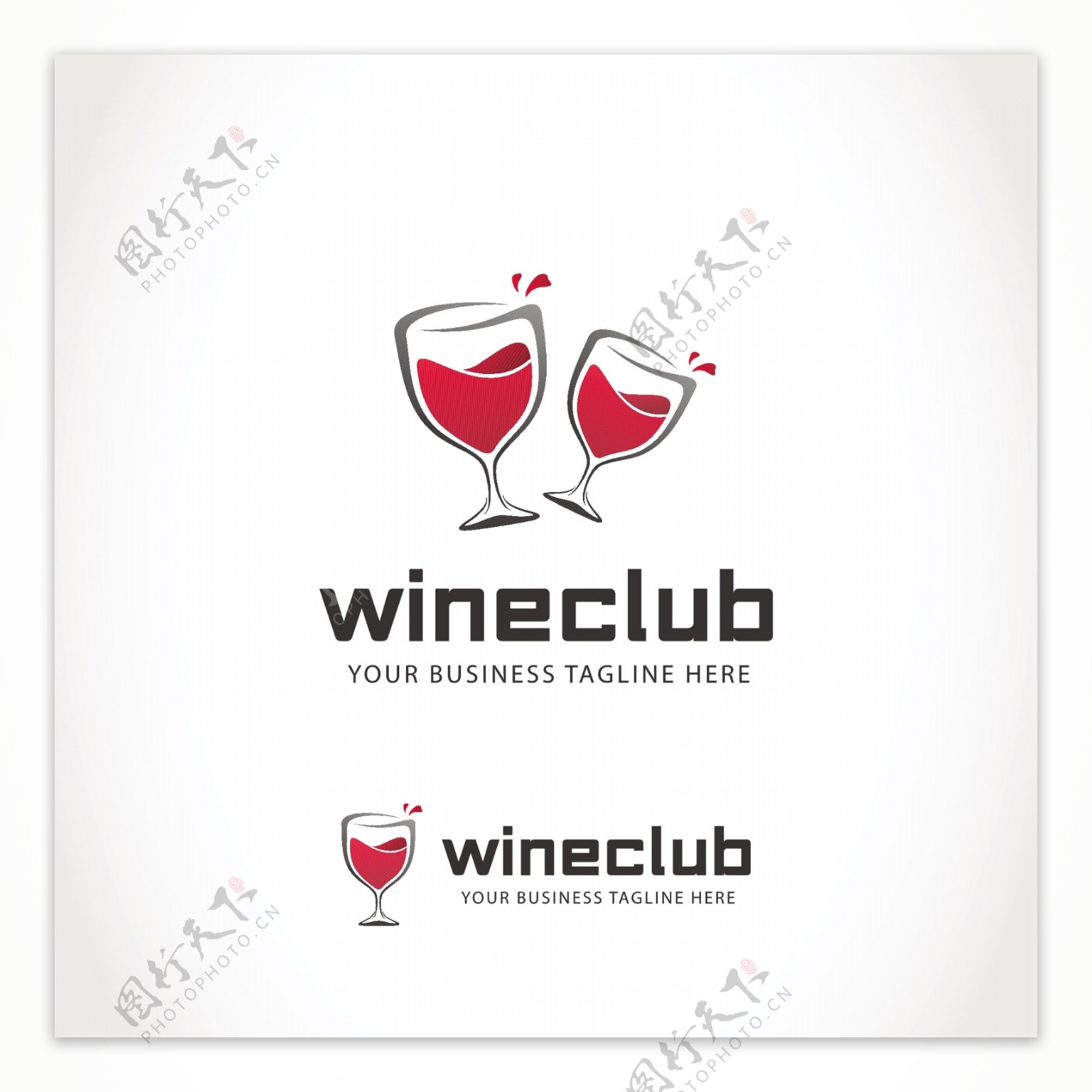 创意红酒杯子logo标志设计