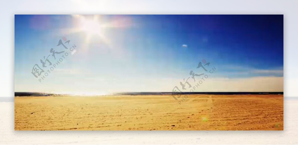 4K烈日照耀荒废无际沙漠实拍高清视频素材