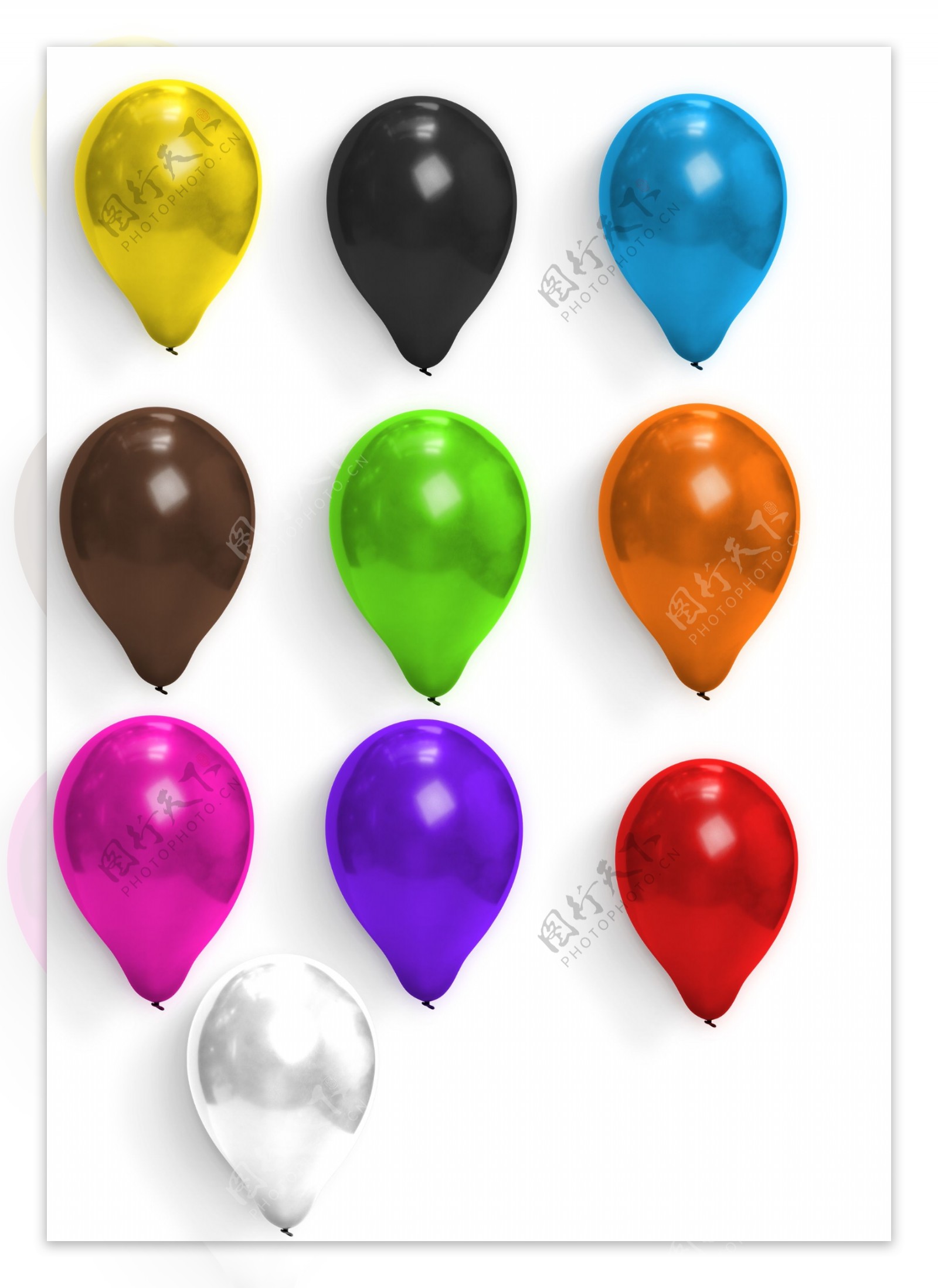 各种颜色的气球生日派对素材