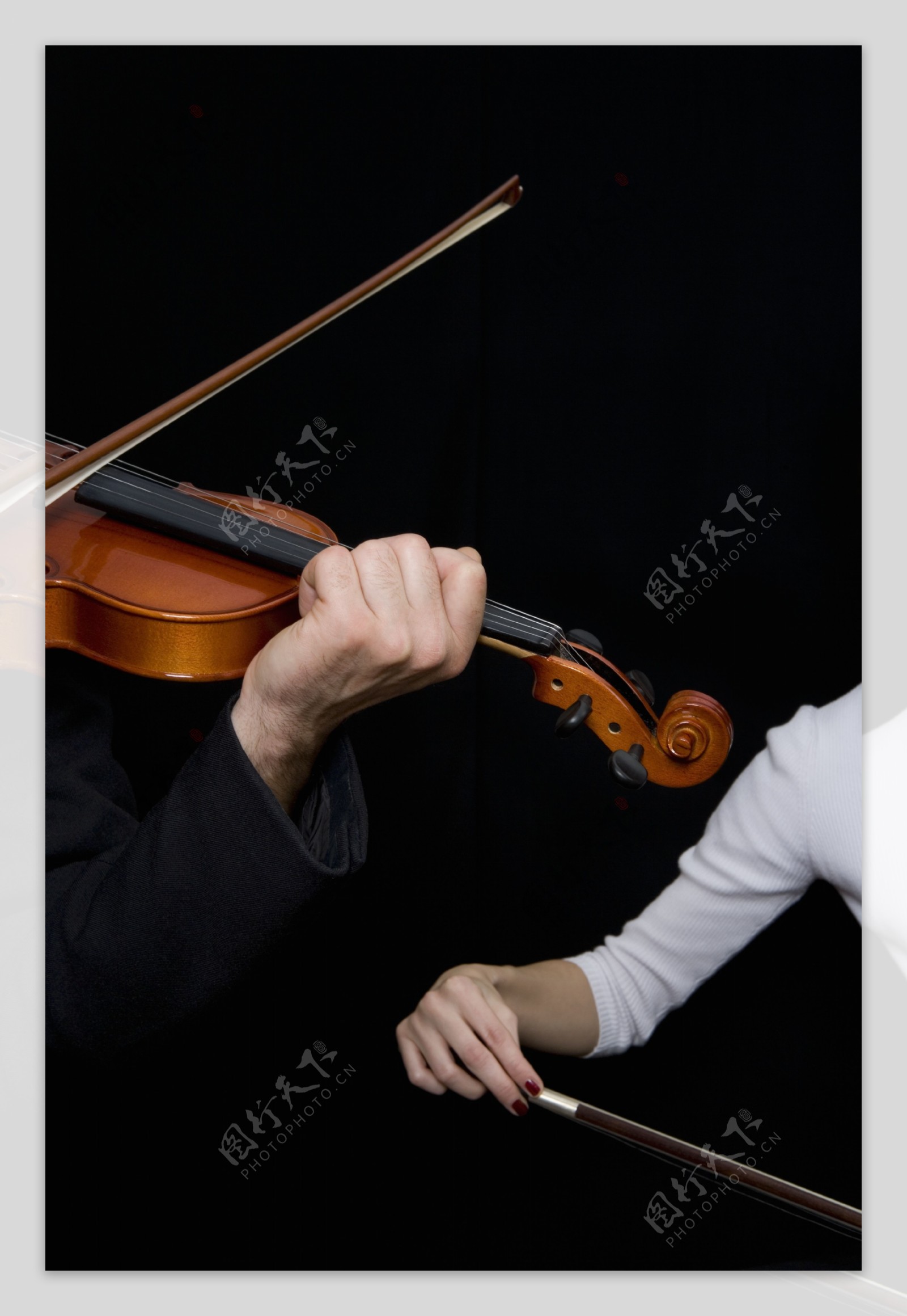 演奏小提琴特写图片